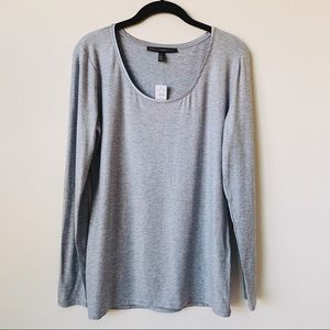 💐BOGO 1/2 Off WHBM Long Sleeve Shimmery Grey Top
